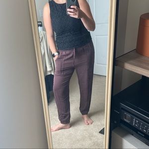 Soft and comfy slip on trouser joggers Maroon / Burgundy. Size M